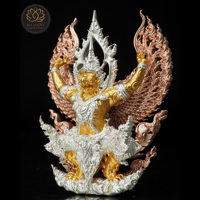 พญาครุฑทวียศ มหาลาภ แคล้วคลาด ชนะมาร เนื้อบรอนซ์ชุบ 3K - Image 5