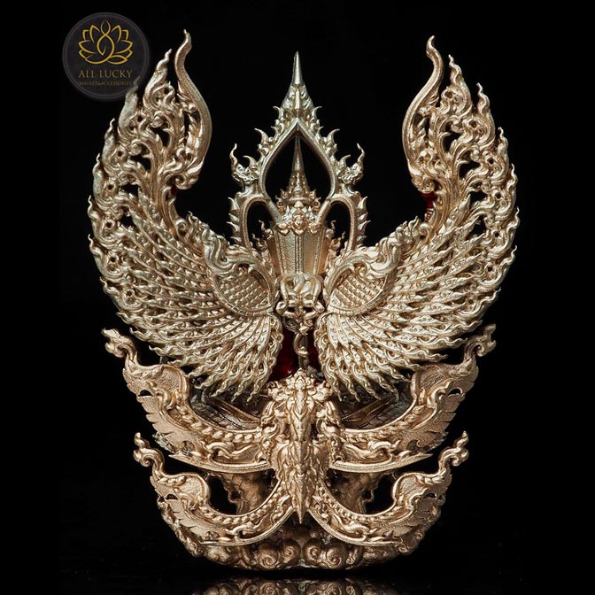 พญาครุฑทวียศ มหาลาภ แคล้วคลาด ชนะมาร เนื้อไวบรอนซ์ องค์ลงยาแดง - Image 5